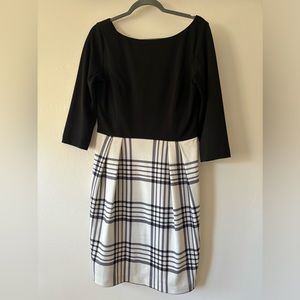 Jessica Howard Black Dress w/Plaid Bottom - Size 12
